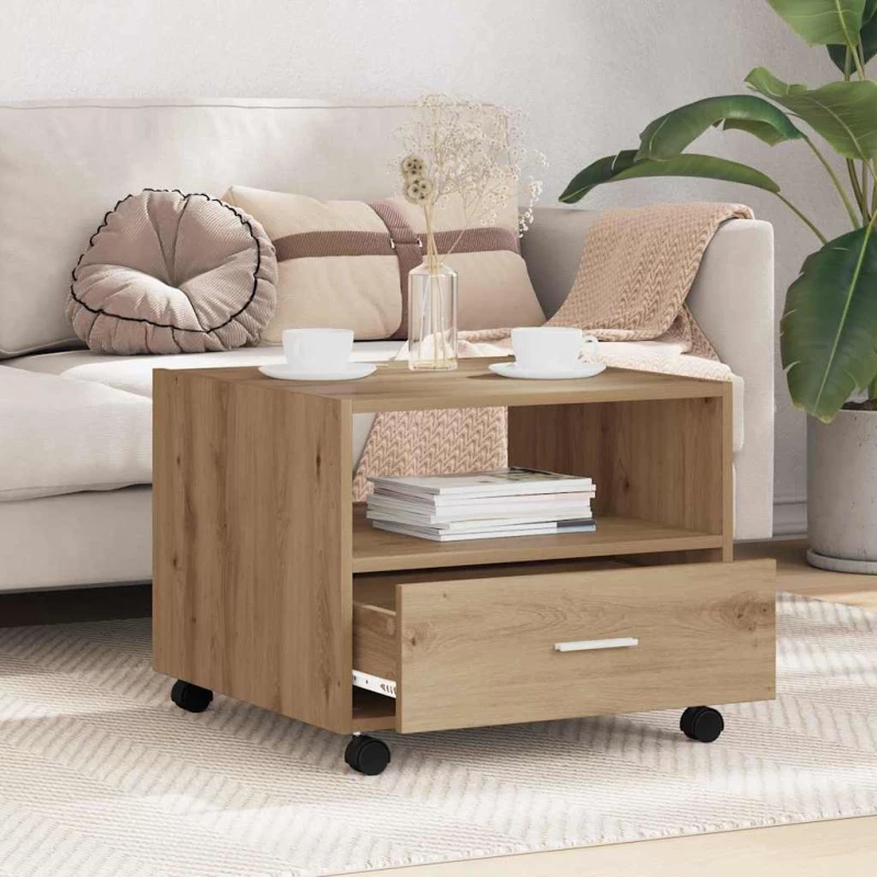 vidaXL Τραπεζάκι σαλονιού with Drawer artisan δρυς 55 x 55 x 45 cm