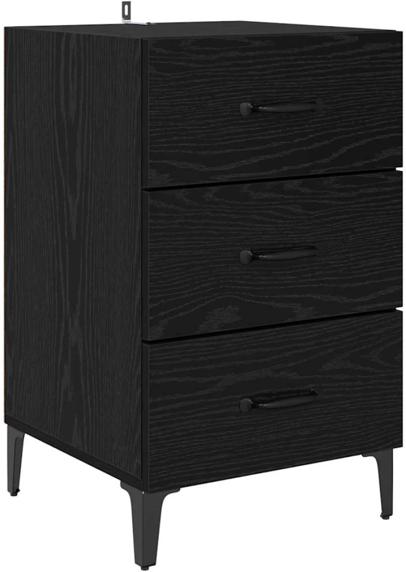 vidaXL Κομοδίνο Μαύρη δρυς 40 x 40 x 66 εκ Επεξεργασμένο ξύλο