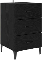 vidaXL Κομοδίνο Μαύρη δρυς 40 x 40 x 66 εκ Επεξεργασμένο ξύλο