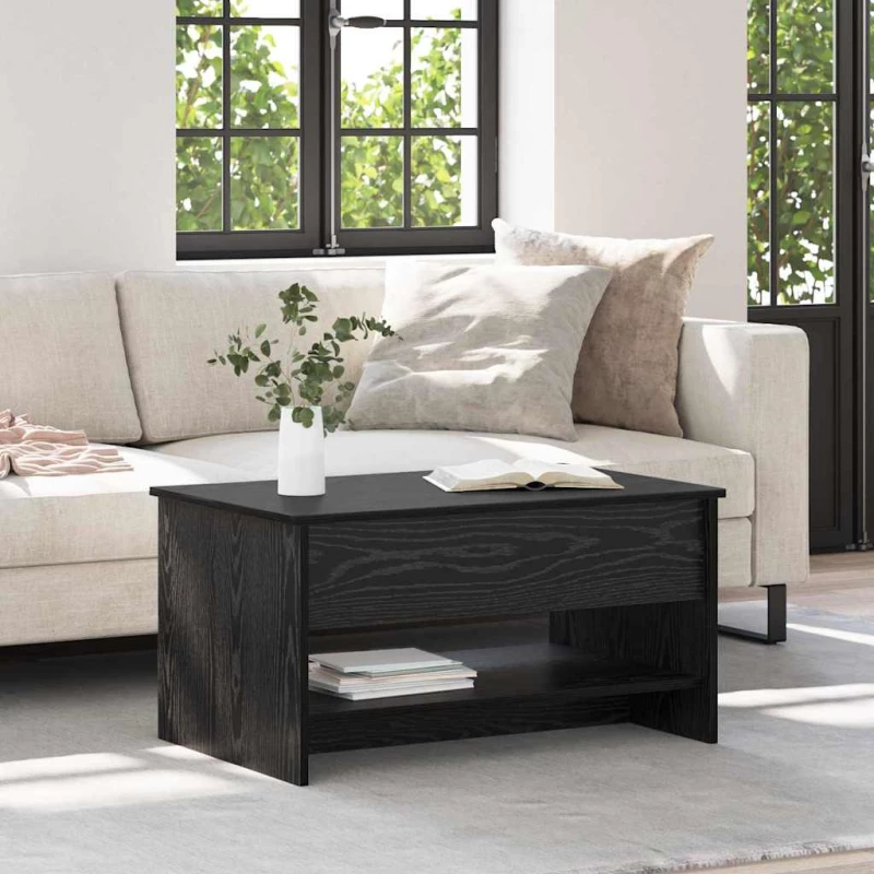 vidaXL Τραπεζάκι σαλονιού Μαύρη δρυς 80 x 50.5 x 41.5 εκ