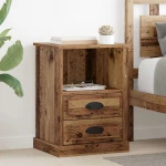 vidaXL Κομοδίνο 2 pcs Παλαιό ξύλο 43 x 36 x 60 εκ Επεξεργασμένο ξύλο