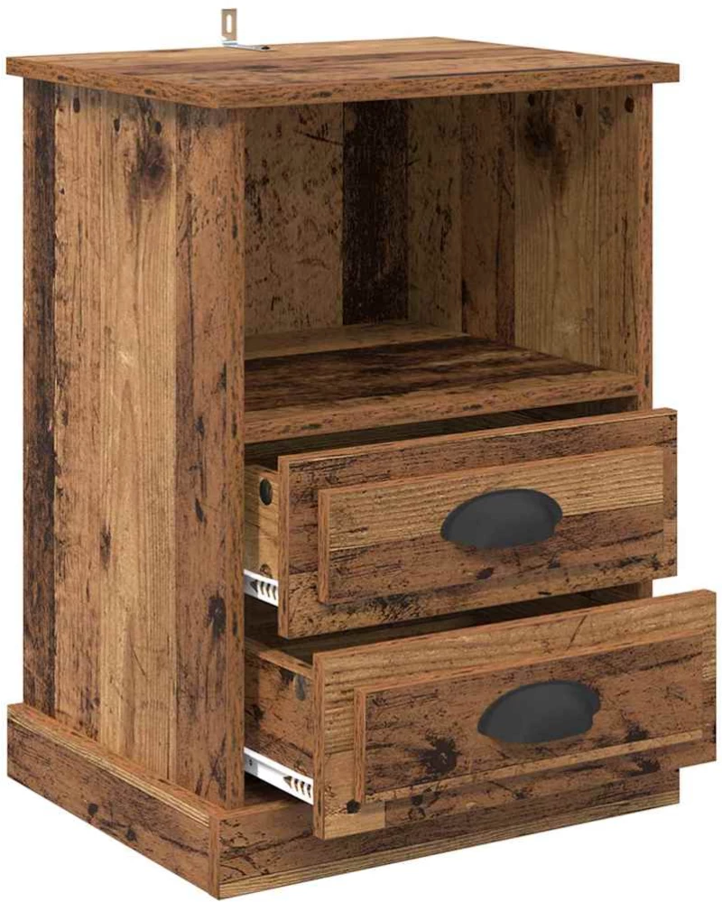 vidaXL Κομοδίνο 2 pcs Παλαιό ξύλο 43 x 36 x 60 εκ Επεξεργασμένο ξύλο