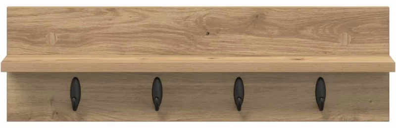 vidaXL Τοίχου Κρεμάστρα με ράφι artisan δρυς 60 x 10.5 x 18 εκ