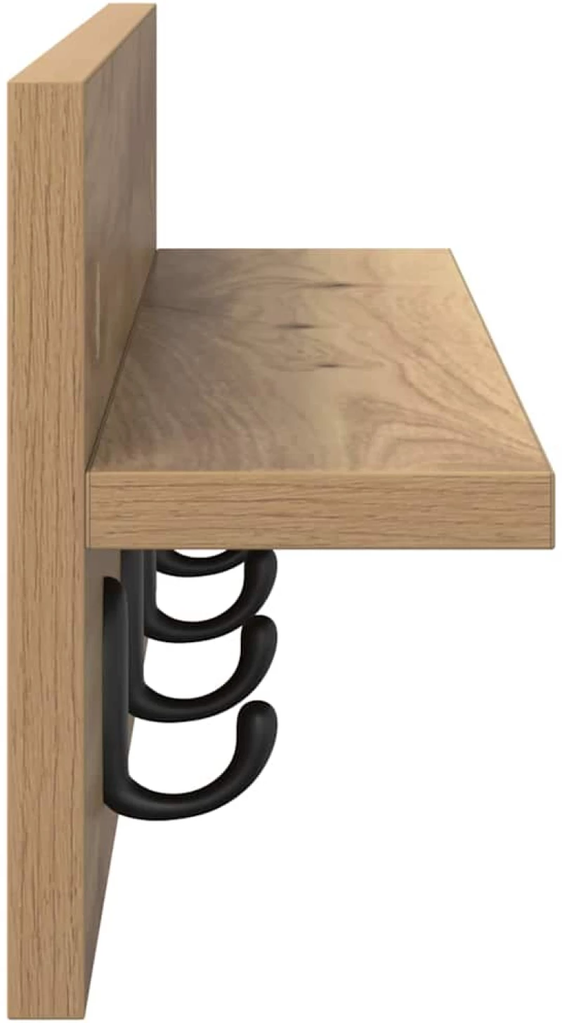 vidaXL Τοίχου Κρεμάστρα με ράφι artisan δρυς 60 x 10.5 x 18 εκ