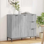 vidaXL Πλαϊνό γραφείο με συρτάρι Γκρι sonoma 89.5 x 33 x 82 εκ.
