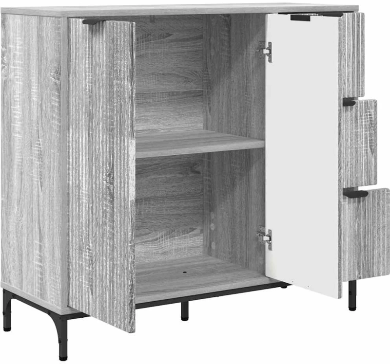 vidaXL Πλαϊνό γραφείο με συρτάρι Γκρι sonoma 89.5 x 33 x 82 εκ.