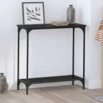 vidaXL Τραπέζι κονσόλας με ράφι Μαύρη δρυς 75 x 30.5 x 75 εκ