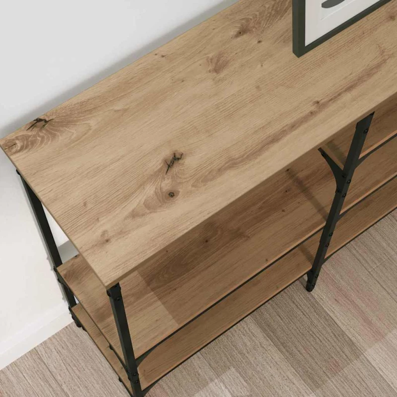 vidaXL Τραπέζι κονσόλας με ράφι artisan δρυς 160 x 29 x 80 εκ.