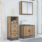 vidaXL Ντουλάπι Μπάνιου με συρτάρι artisan δρυς 35 x 37.5 x 100 εκ.