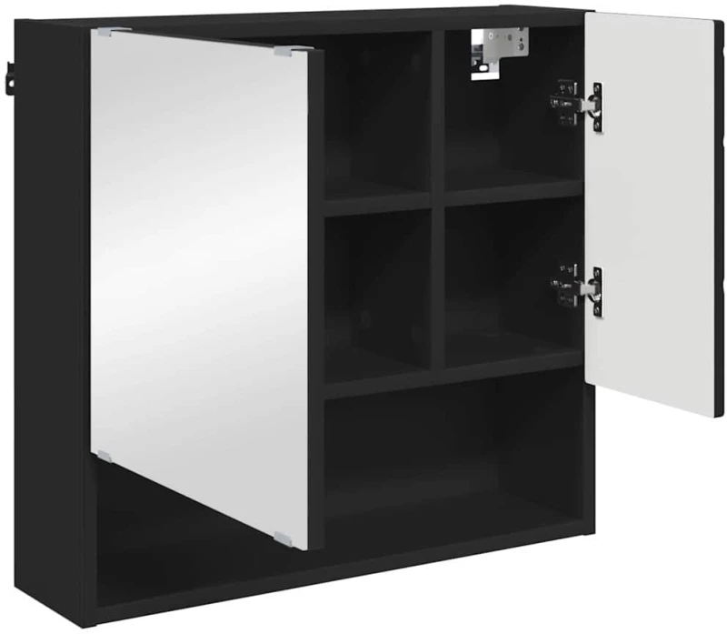 vidaXL Σετ Επίπλων Μπάνιου Επιτοίχιο 3 pcs Μαύρο 61 x 35 x 64 εκ.