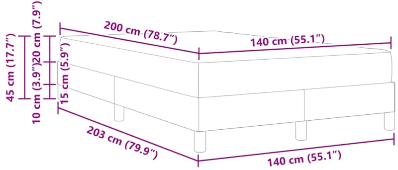 vidaXL Κρεβάτι με ελατήρια Μπλε και Καφέ 140 x 200 cm