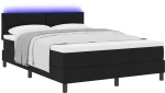 vidaXL Κρεβάτι με ελατήρια με στρώμα Μαύρο 160 x 200 cm ύφασμα