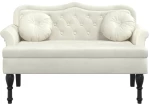 vidaXL Παγκάκι με Μαξιλάρια Κρεμ 120,5 x 65 x 75 εκ. Βελούδινο