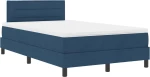 vidaXL Κρεβάτι με ελατήρια με στρώμα Μπλε 120 x 190 cm ύφασμα