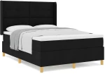 vidaXL Κρεβάτι με ελατήριο με στρώμα Μαύρο 160 x 200 cm ύφασμα