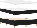 vidaXL Κρεβάτι με ελατήριο με στρώμα Μαύρο 160 x 200 cm ύφασμα
