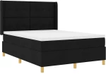 vidaXL Κρεβάτι με ελατήρια με στρώμα Μαύρο 160 x 200 cm ύφασμα