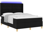 vidaXL Κρεβάτι με ελατήρια με στρώμα Μαύρο 160 x 200 cm ύφασμα