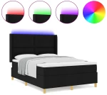 vidaXL Κρεβάτι με ελατήρια με στρώμα Μαύρο 160 x 200 cm ύφασμα
