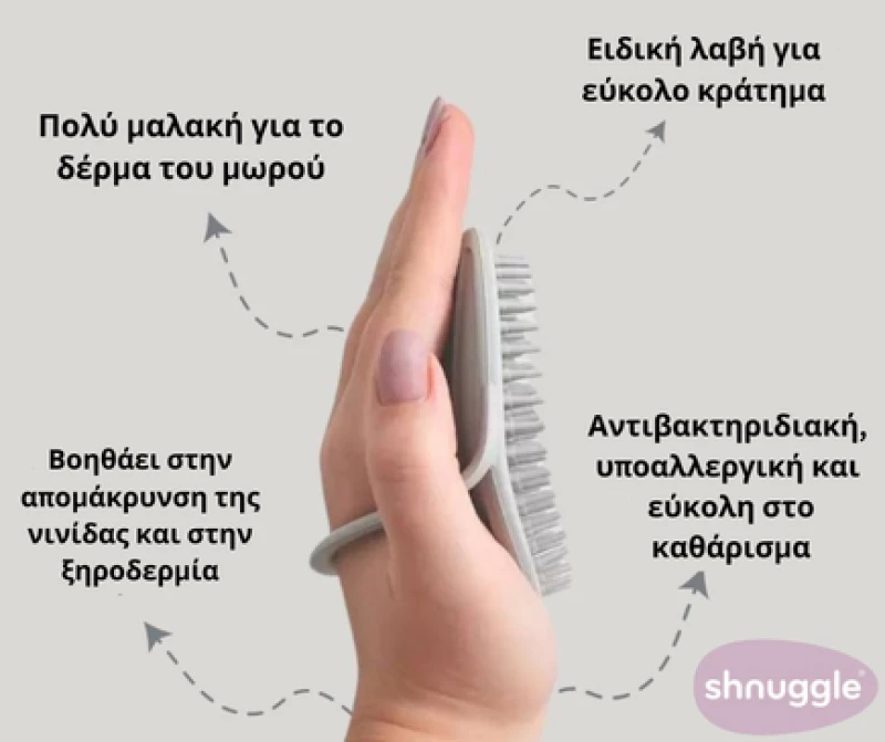 Shnuggle Αντιβακτηριδιακή Βούρτσα Μπάνιου από Σιλικόνη Blossom