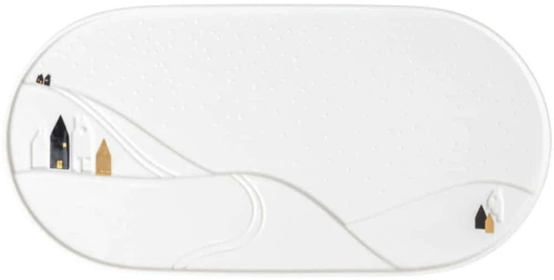 Διακοσμητική Πιατέλα Snow Landskape RD0092316 40x19x1cm White Raeder Πορσελάνη