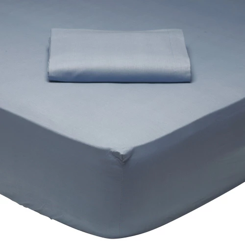 Σεντόνι 1006 Με Λάστιχο Dusty Blue Das Home Υπέρδιπλo 160x235cm 100% Βαμβάκι