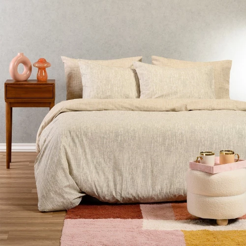 Σεντόνια Milan Με Λάστιχο (Σετ 4τμχ) Grey Melinen Υπέρδιπλo 160x232cm 100% Βαμβάκι