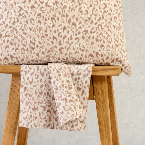 Κατωσέντονο Leo Με Λάστιχο (Σετ 2τμχ) Mocca Melinen Ημίδιπλο 120x232cm Βαμβάκι-Πολυέστερ