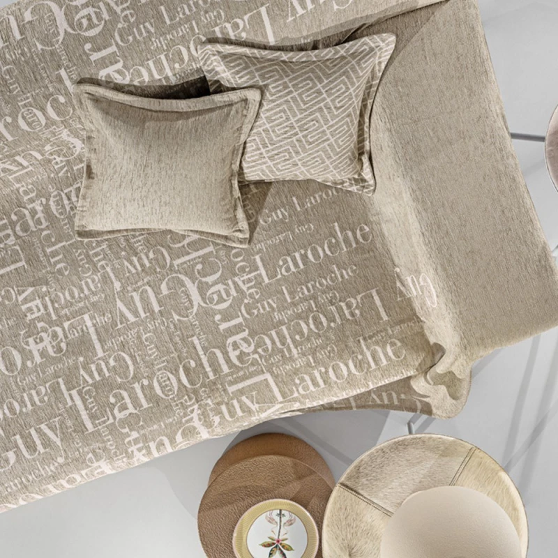 Ριχτάρι Stamp Taupe Guy Laroche Πολυθρόνα 180x150cm Ακρυλικό,Βαμβάκι, Polyester