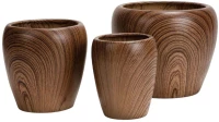 Κασπώ Bois (Σετ 3Τμχ) 032450 42x42x35/32x32x31,5/23x23x28,5cm Brown Κεραμικό