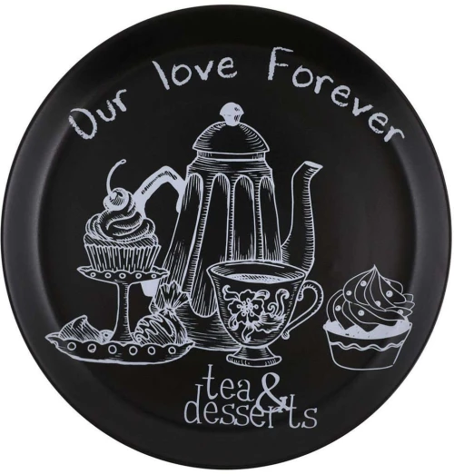 Πιάτο Ρηχό (Σετ 6Τμχ) 275KRM1408 Φ28x2,7cm Black-White Hermia Κεραμικό