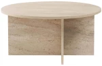 Τραπέζι Σαλονιού Soleil 909NRD1122 90x90x40cm Travertine Beige
