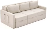 Καναπές - Κρεβάτι Τριθέσιος Saros 825BLC4324 230x110x72cm Cream