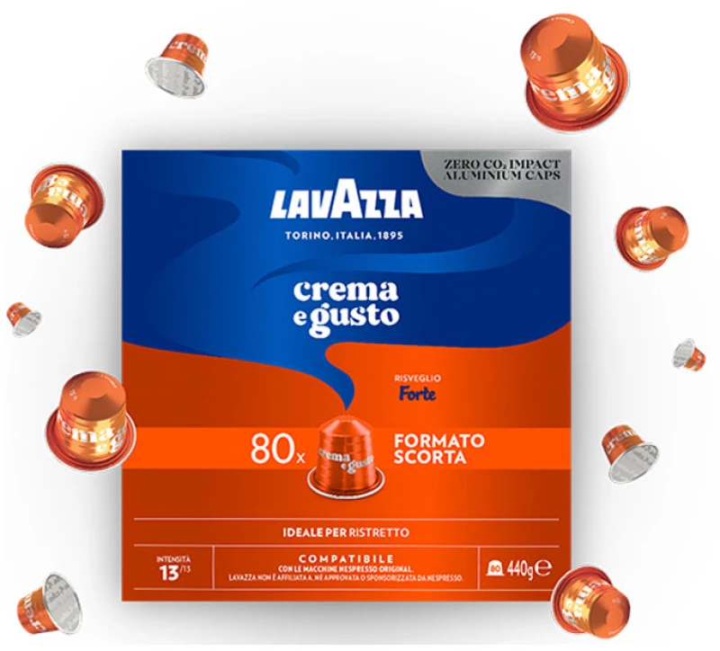 Lavazza Crema E Gusto Forte 80 κάψουλες Nespresso αλουμινίου