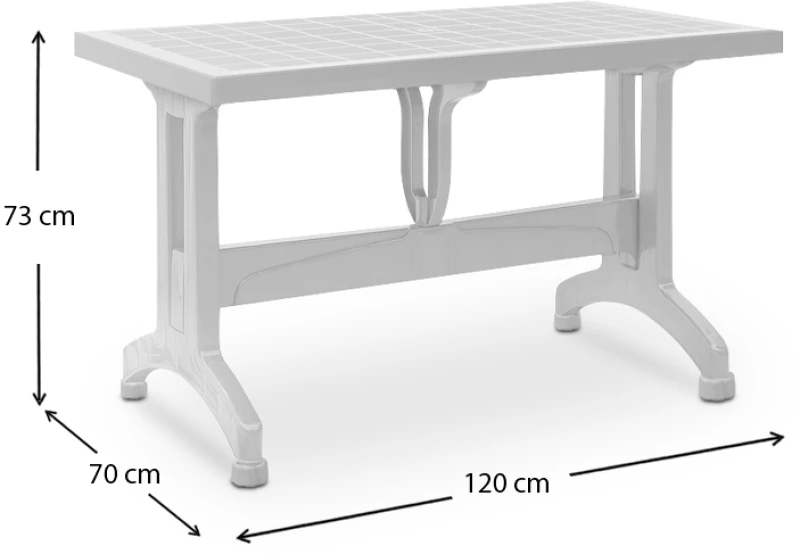 Τραπέζι πολυπροπυλενίου Callan  χρώμα λευκό 120x70x73εκ.