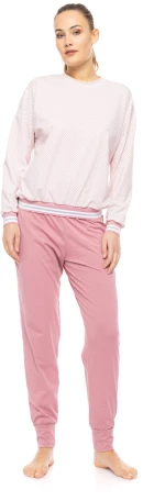 Γυναικεία Πυτζάμα Pink Label - Rose print - Ροζ - Cotton - Regular Fit