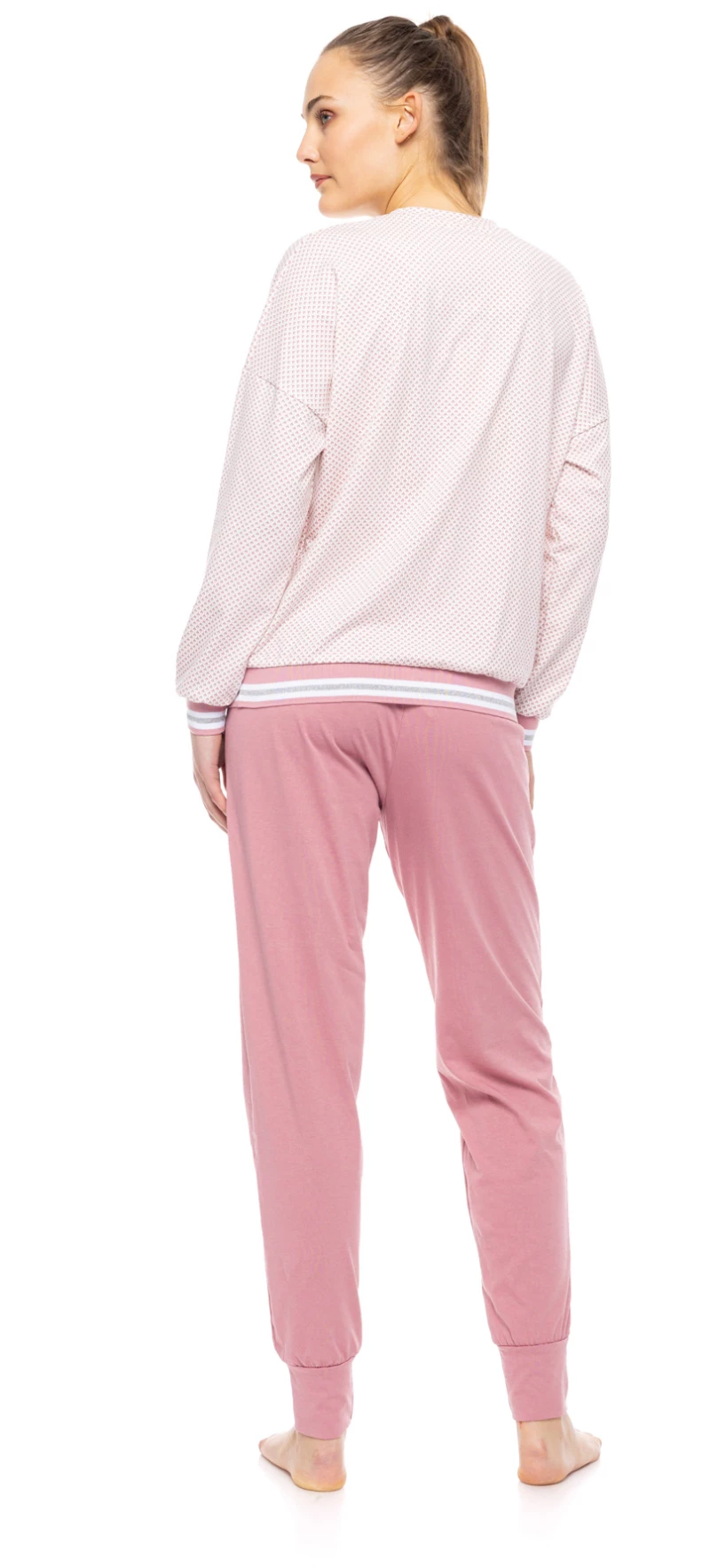 Γυναικεία Πυτζάμα Pink Label - Rose print - Ροζ - Cotton - Regular Fit