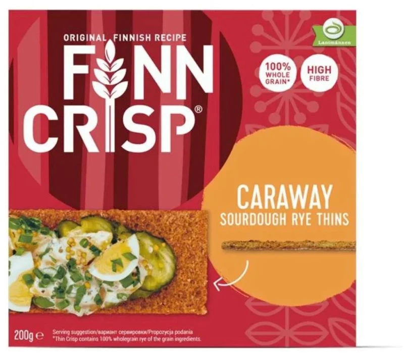 Φρυγανιές Σίκαλης Ολικής Άλεσης Finn Crisp Caraway