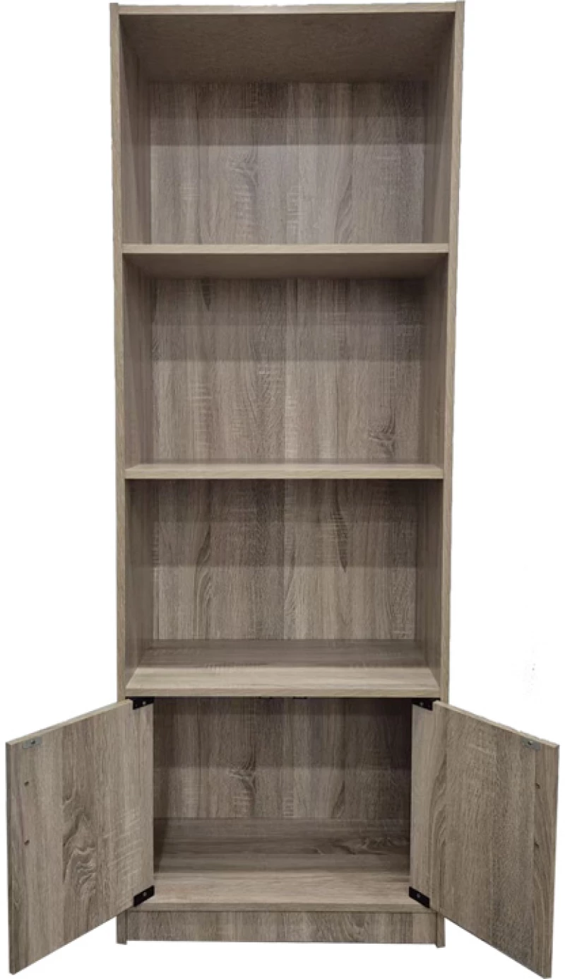 Βιβλιοθήκη Tekaro pakoworld σε sonoma απόχρωση 60x29x166εκ