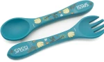 Sassi Σετ κουτάλι & πηρούνι σιλικόνης LFGB 6m+ Chewy The Elephant SI0894