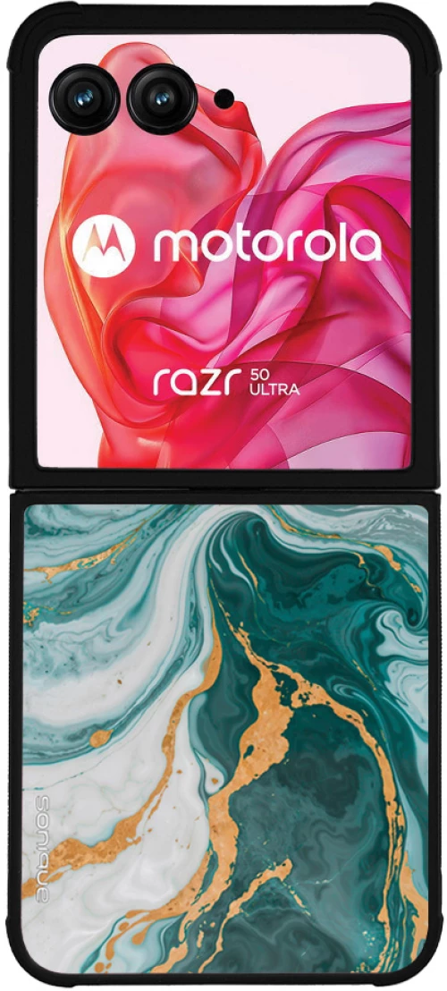Θήκη Sonique Marble Series για Motorola Motorola Razr 50 Ultra Πράσινο 01