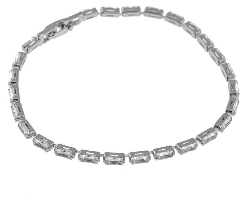 Βραχιόλι Γυναικείο Ατσάλι Με Σχέδιο Strass 55-784 Ασημί Ασημί