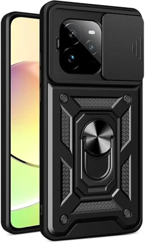 Θήκη Realme GT 7 Pro Bodycell Armor Slide Ανθεκτική με Κάλυμμα για την Κάμερα & Μεταλλικό Ring Holder - Black (5206015082504)