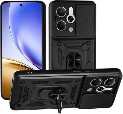 Θήκη Realme P3 Bodycell Armor Slide Ανθεκτική με Κάλυμμα για την Κάμερα & Μεταλλικό Ring Holder - Black (5206015082597)
