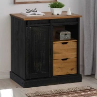 Sideboard HALDEN με συρόμενη πόρτα Μαύρο 80x40x80 cm Μαύρο 4018420