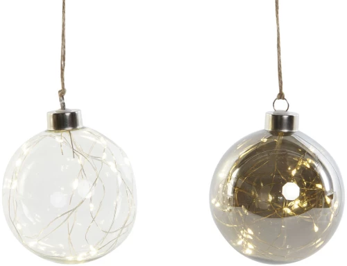 Κρεμαστή διακόσμηση DKD Home Decor Διαφανές Κρυστάλλινο 10 x 10 x 10 cm (x2) S3052531