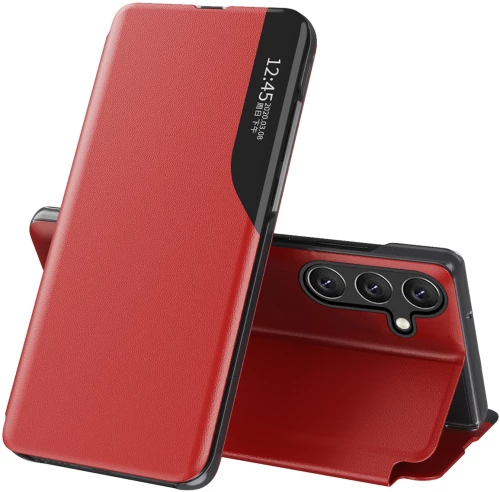 Eco Leather View Case elegant case with flap and stand function for Samsung Galaxy A56 - red