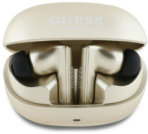 Guess Bluetooth headphones GUTWST88MCTGD TWS + docking station gold/gold Capsule Printed Logo