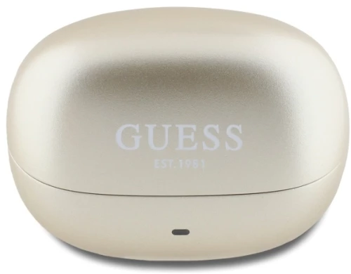 Guess Bluetooth headphones GUTWST88MCTGD TWS + docking station gold/gold Capsule Printed Logo