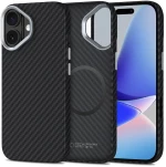 Tech-Protect Ion Carbon MagSafe case for iPhone 17 - black and silver